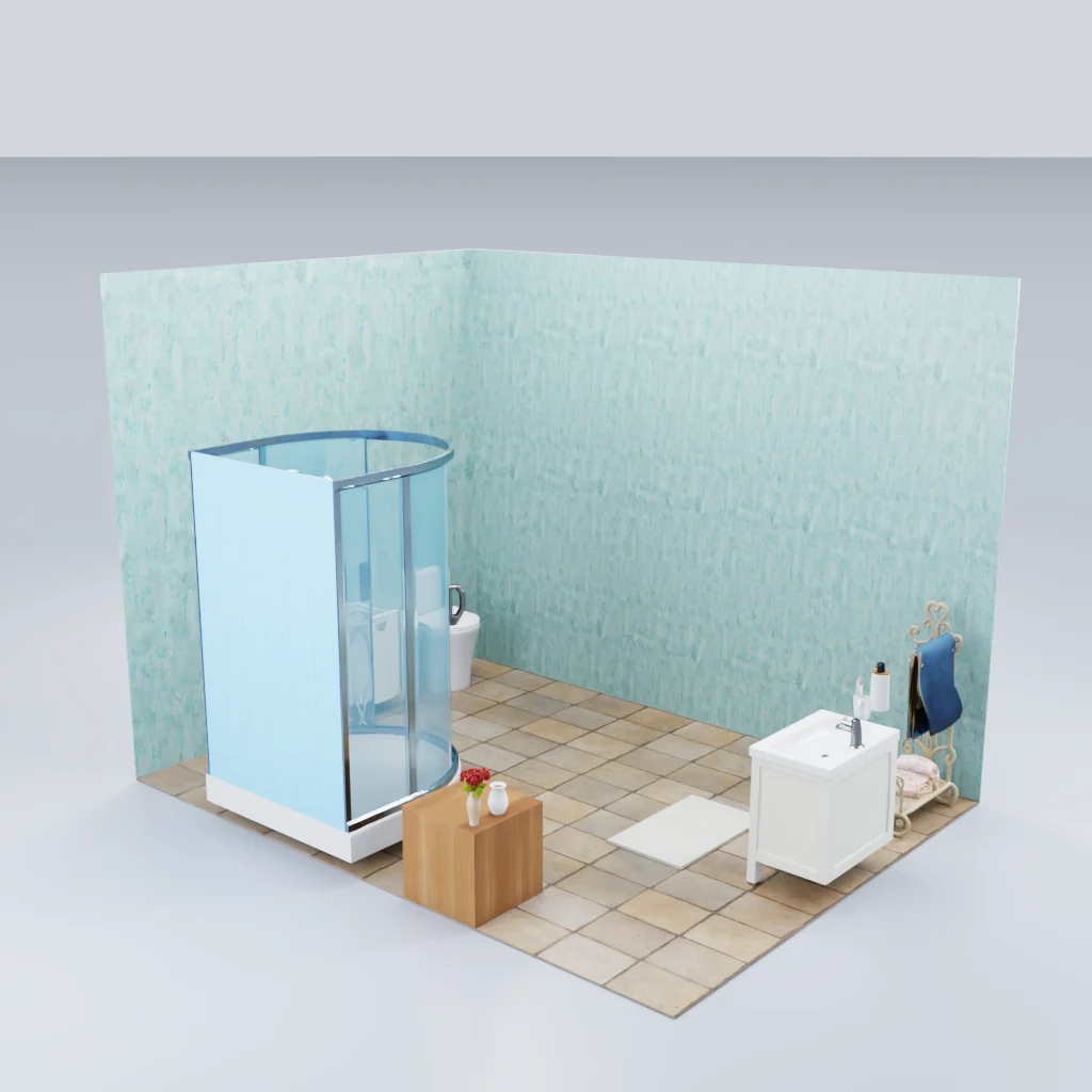 Bathroom scene asset example