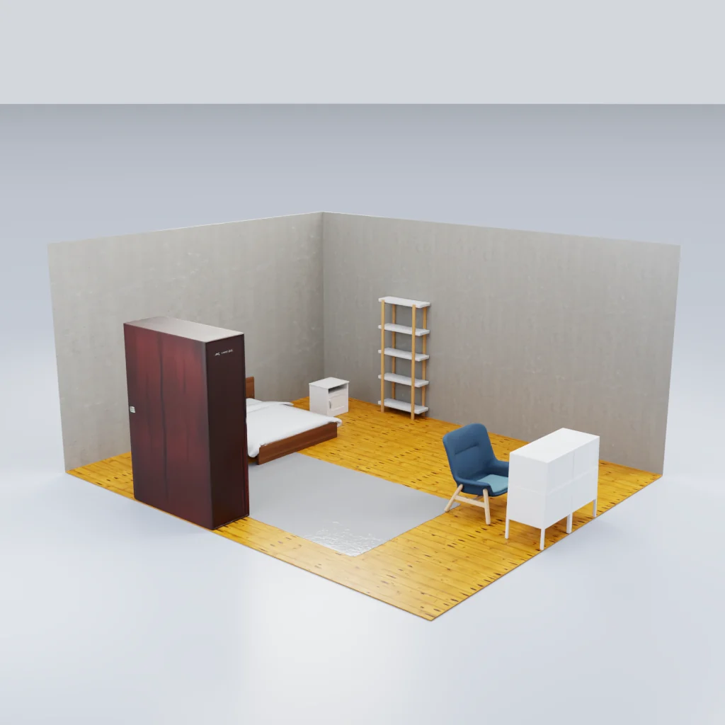 Bedroom scene asset example